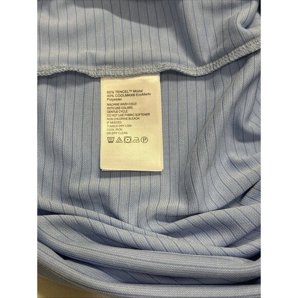 Tommy Bahama Men's Large Seabank Sky Blue Bay Stripe Performance Polo Shirt - Picture 10 of 12